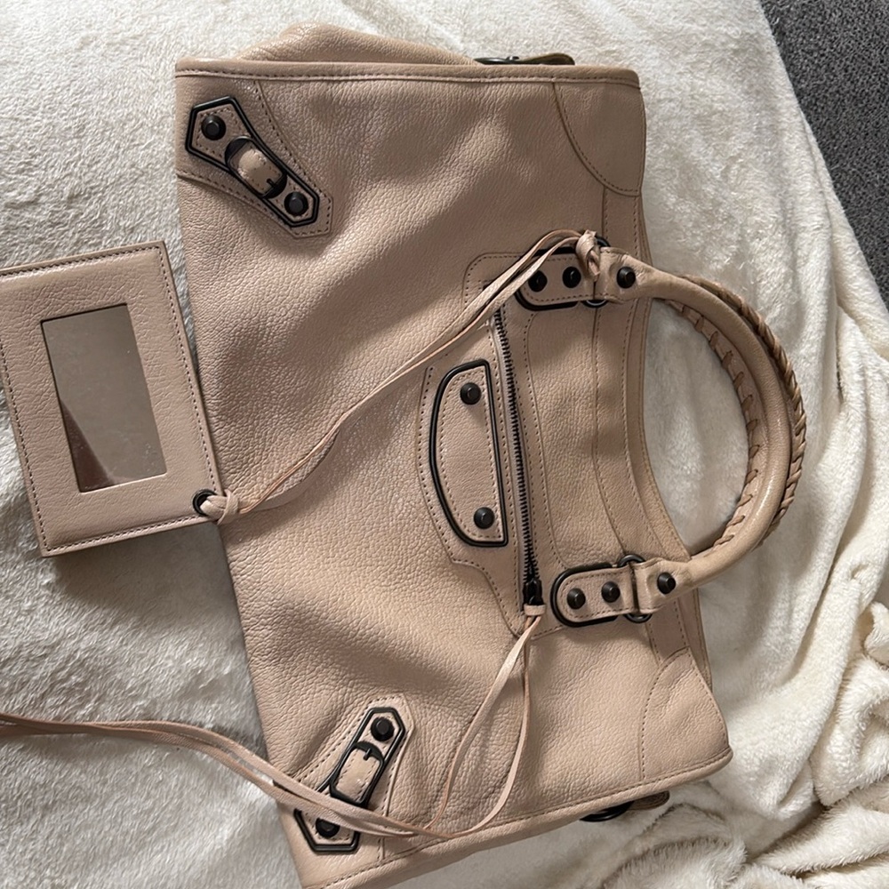 Balenciaga Beige Leather Handbag